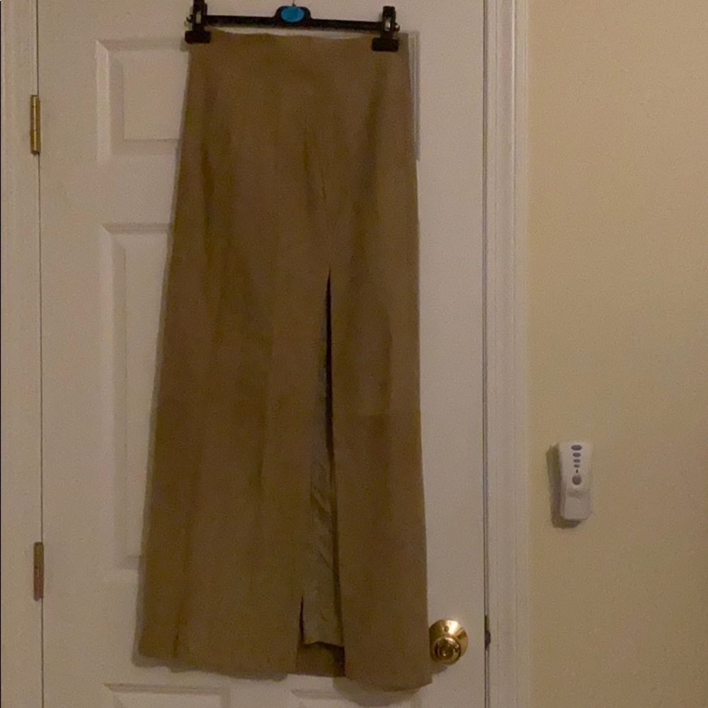 Micheal Kors Leather Chamois Maxi Skirt